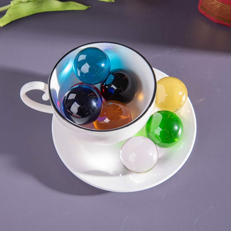 LONGWIN 8pcs Multicolor 40mm(1.6inch) Crystal Solid Ball Glass Sphere Gemstones Vase Fillers Fish Tank Decorations - Image 3